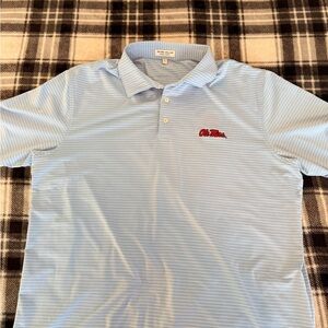 Peter Millar Light Blue Striped Polo Shirt